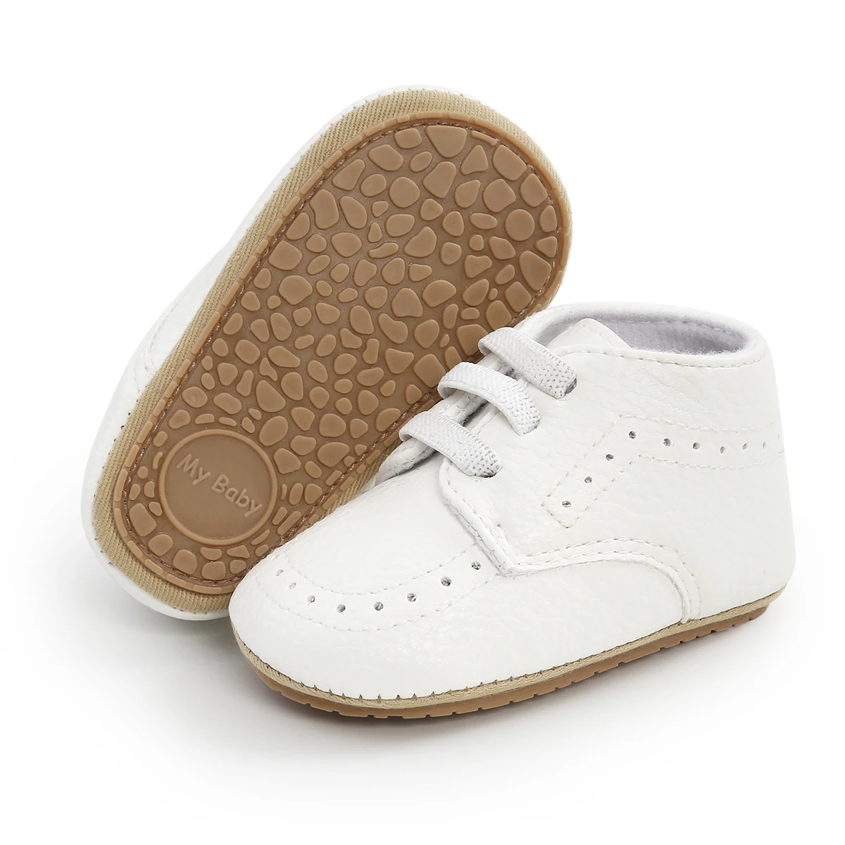 Low Moq Logo Customize Leather Upper Walking Shoes Baby Boy Dress Shoes PU  Outsole Boots Baby Casual Shoes
