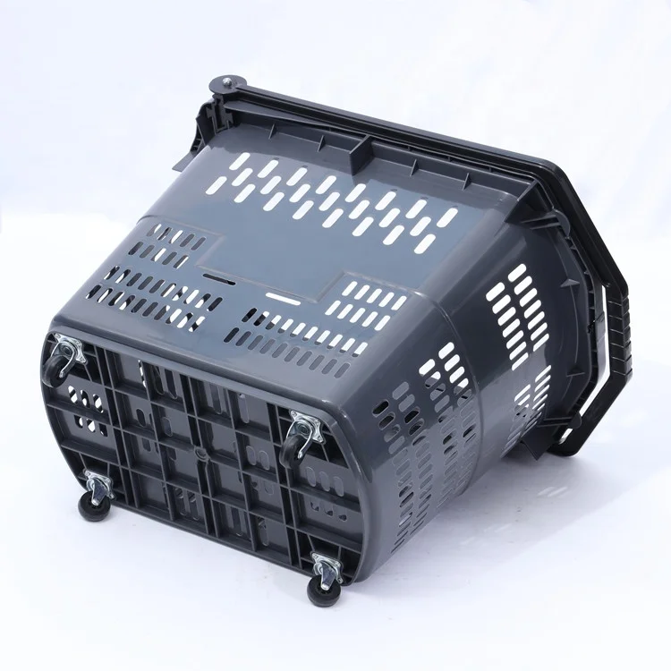Manufacturer Cheap 60L Grocery Supermarket PP Plastic Storage Shopping Trolley Basket for Sale