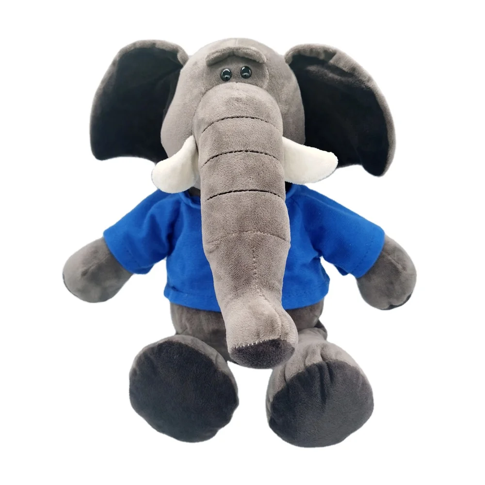 Sublimation Supplies white basic shirt elephant outfit customized logo and color stuffed animal clothing
