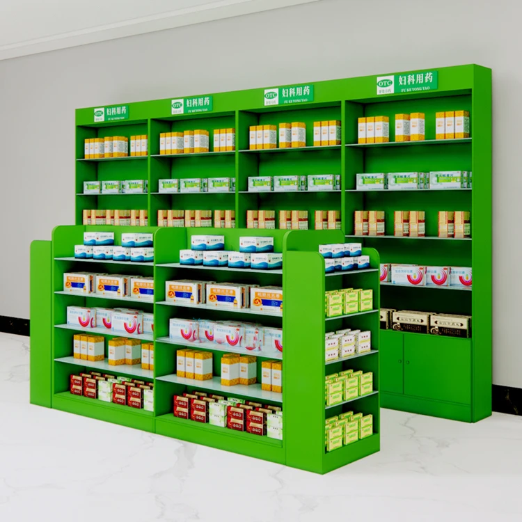 Meicheng Drugstore Display Shelves For Clinic Prescription Cabinet Medicine Cabinet Glass Counter Multi-Layer Display Cabinet