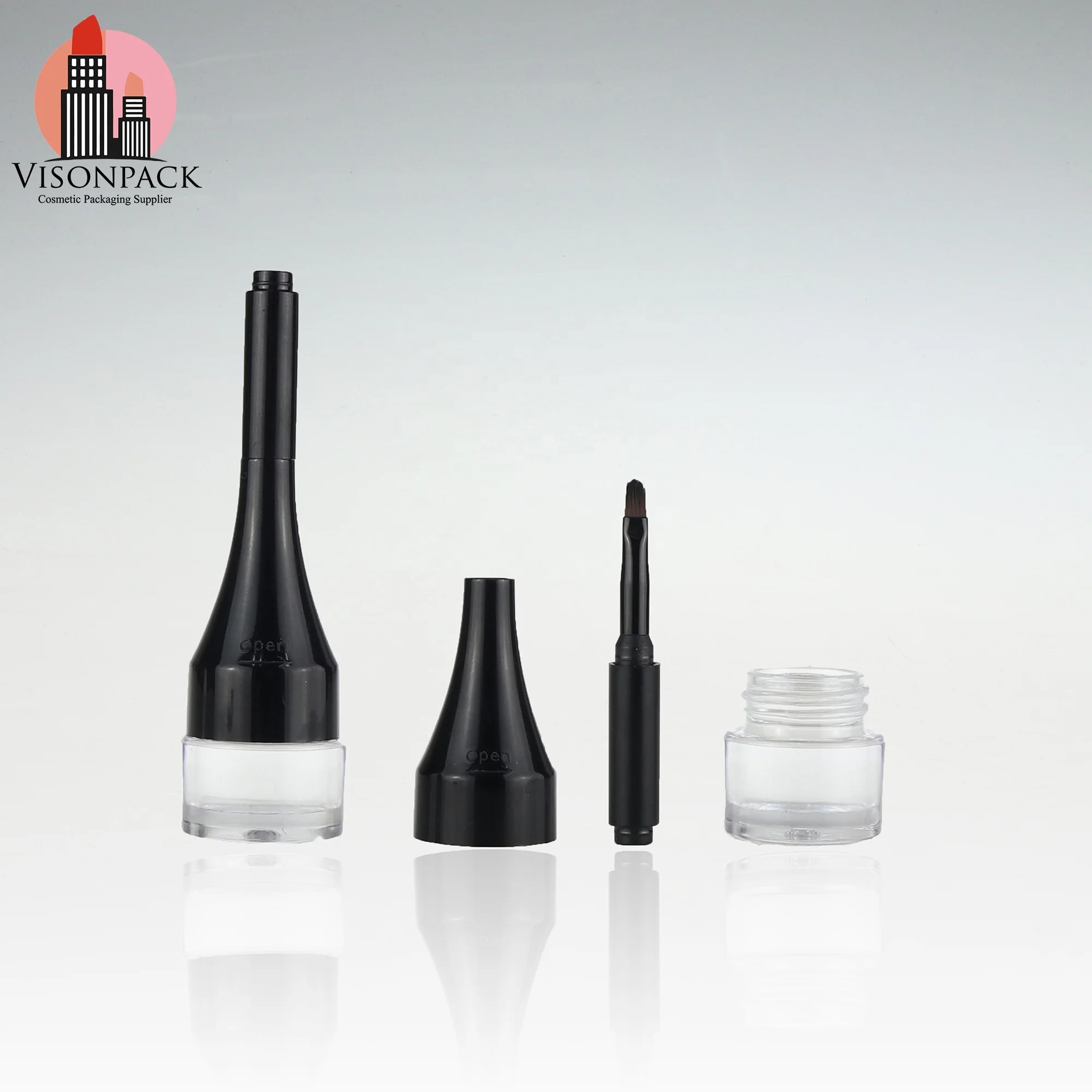 Your Own Brand Makeup Package Manufacturer Eyebrow Gel Eyeliner Eyeshadow Empty Case Packaging Container Double Sided with Brush