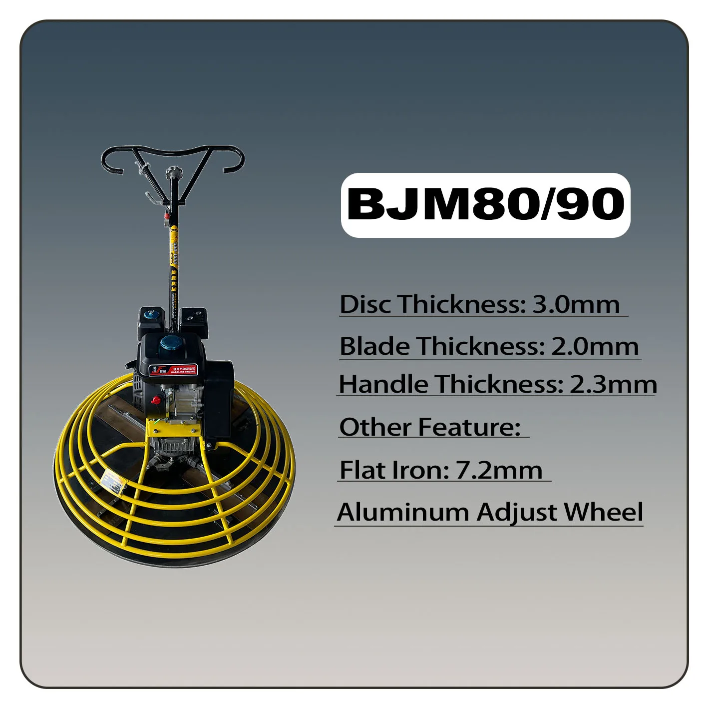 High Efficiency Handheld Power Trowel for Construction Farm Work Operates on Gasoline Diesel Used with Core Motor Component