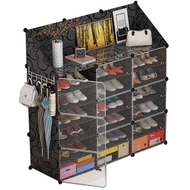 6 levels diy easy assemble plastic shoes rack cheap black shoe rack plastic adjustable shoe racks