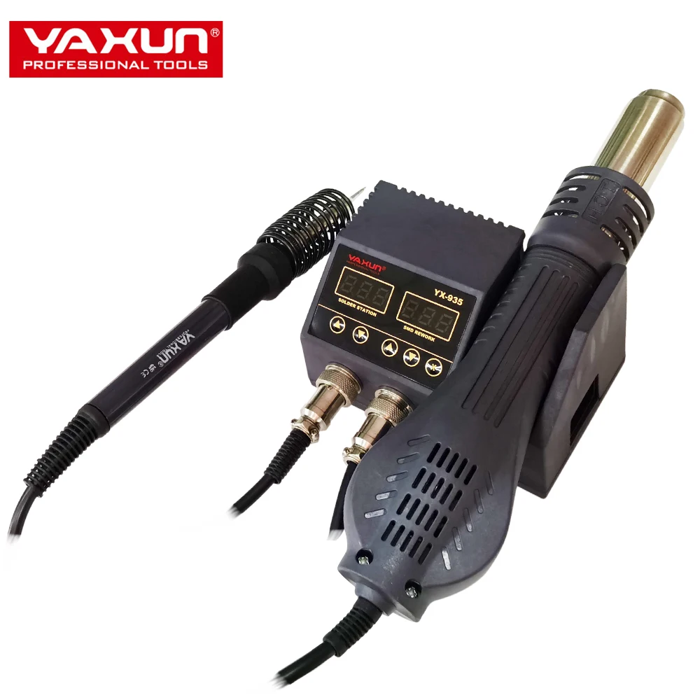 YAXUN Mini Hot Air Gun Soldering Station air/temperature  Adjustable automatic  Feature light  Weight SMD rework station