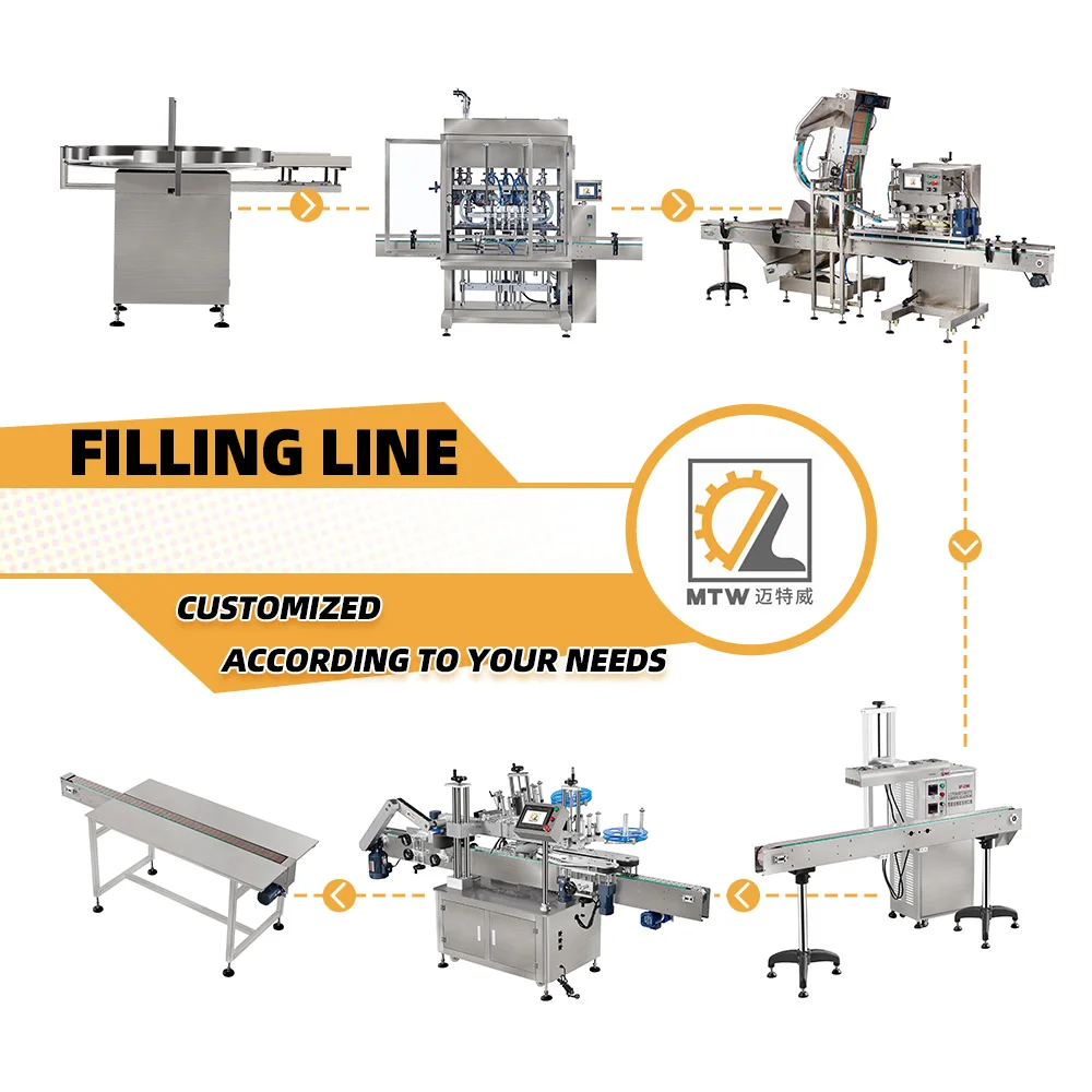 MTW automatic mayonnaise/fruit jam bottle filling production line for 500ml