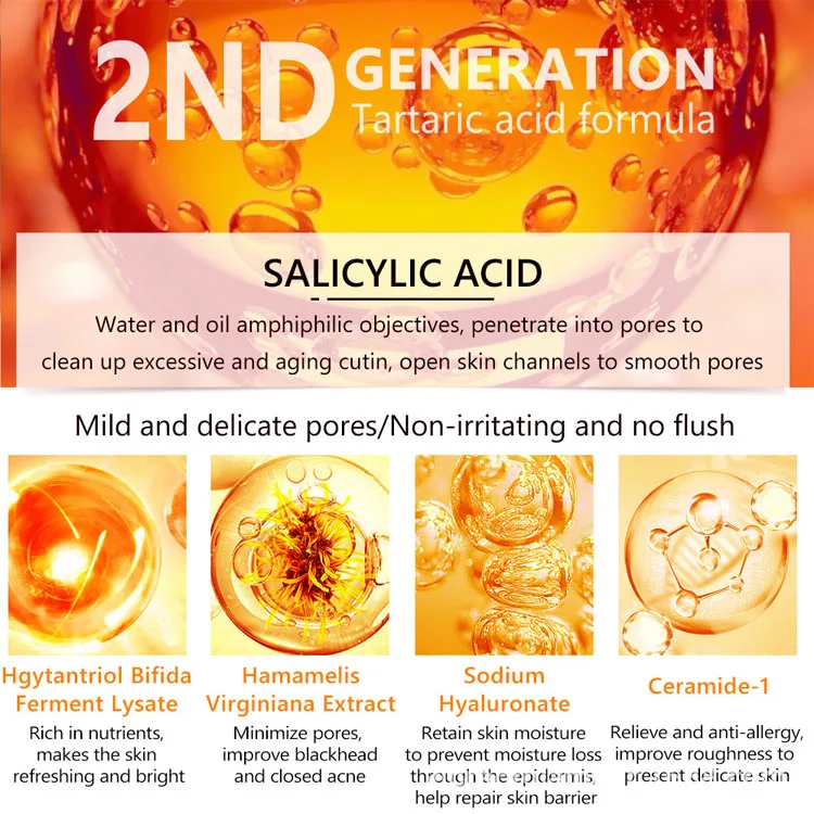 New Salicylic Acid Clean Pores Remove Blackhead Face Essence Relieves Redness Acne Treatment Solution Facial Serum