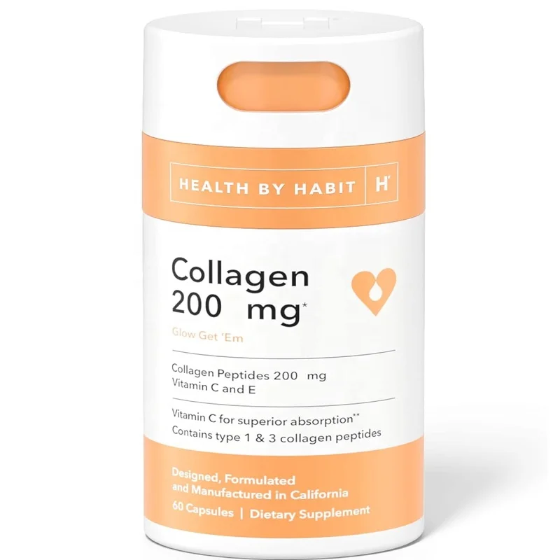 Wholesale OEM Hydrolyzed Collagen Supplement 60 Capsules Vitamin C Vitamin E Support Your Skin Improves Elasticity