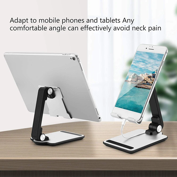Universal Aluminum Desk Phone Holder Cellphone Stand  Fit For 4 To 10 Inch Phone and Tablet