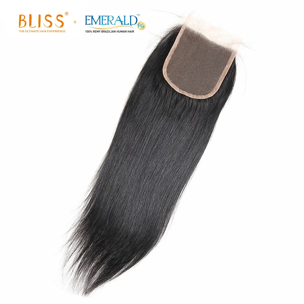 Bliss Emerald Virgin Remy Brazilian 4x4 Lace Closure Straight Cuticle Aligned Cheap Price Closure Best Hair with Baby Hair