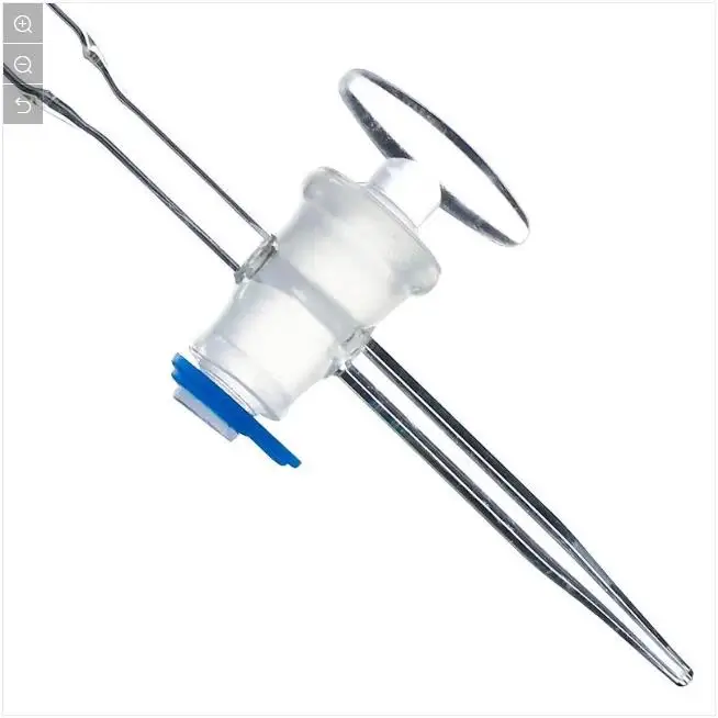 Blue Lab Glass Burette with PTFE Key Stopcock