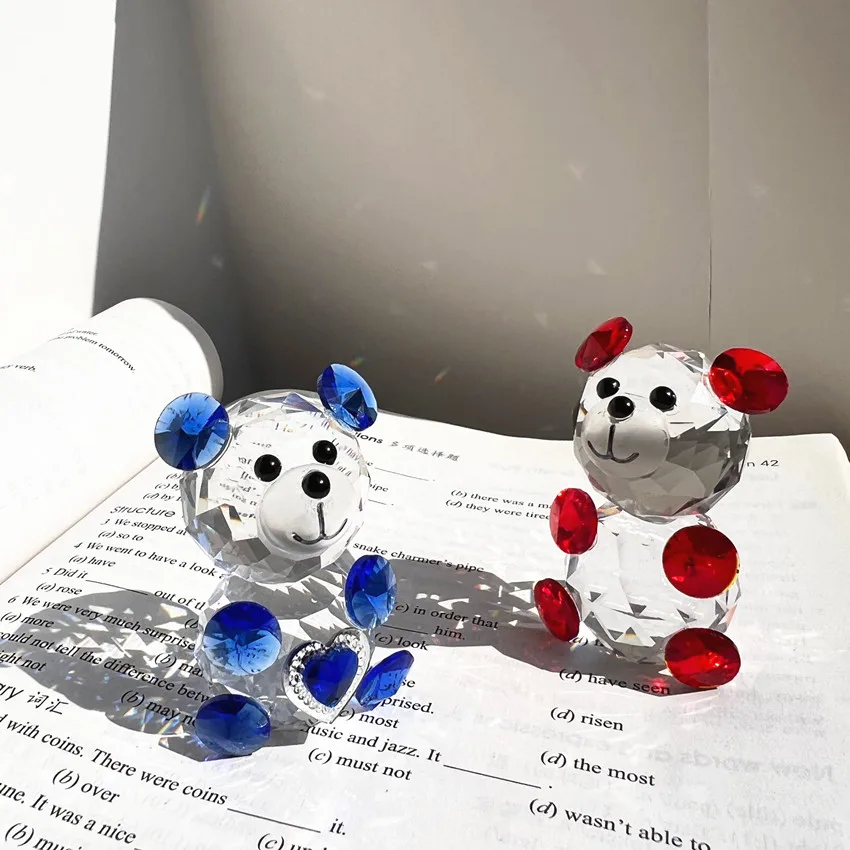Beautiful crystal animal figurine /Cute crystal teddy bear for wedding gift favors
