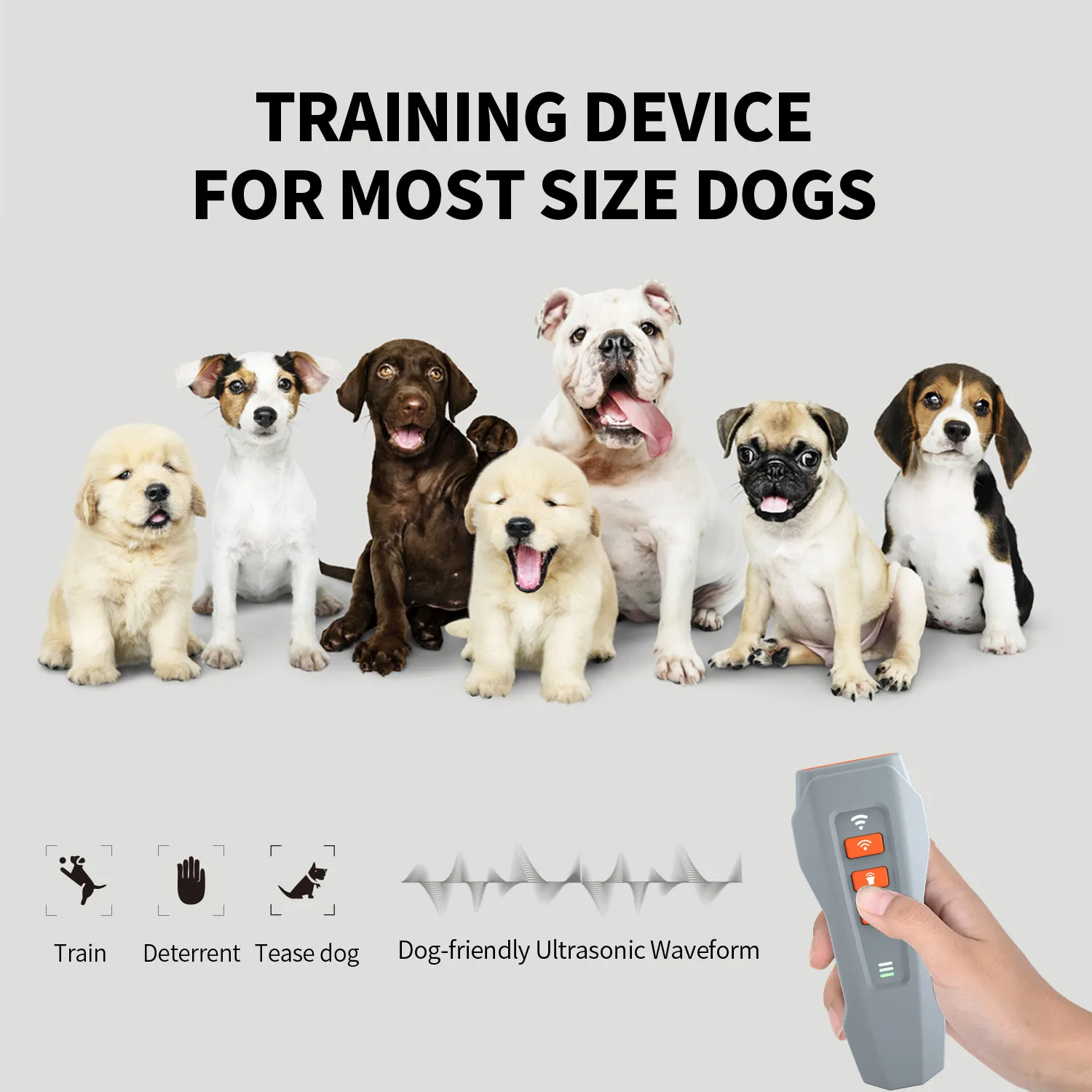 Outdoor mouse Repellent anti barking training device ultrasonic dog chaser With LED Light