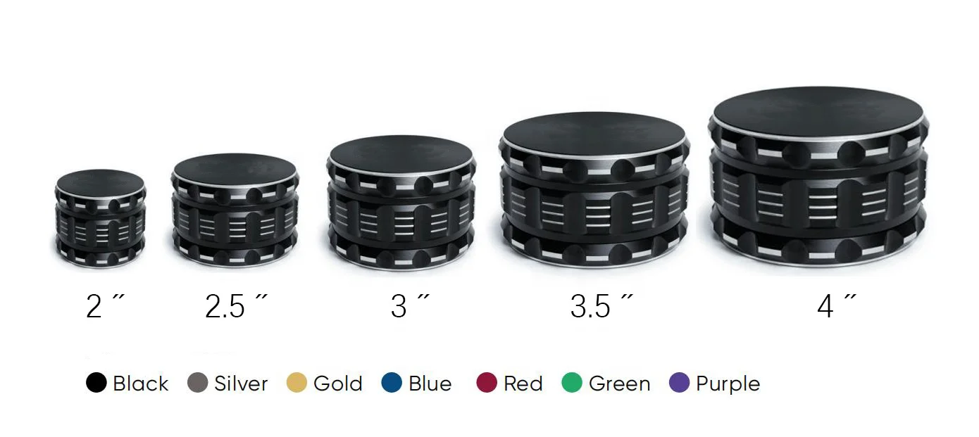 100mm 4part Aluminum Smoking Accessories Weed Herb Grinder For Tobacco