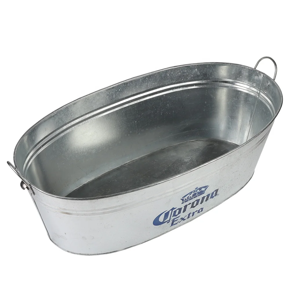 CORONA 66L Large Galvanized Metal Ice Bucket For Beer Metal Large Tub For Party