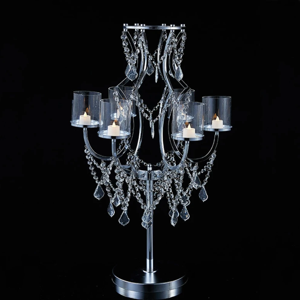 Gold Metal Candlesticks 5 Arms Candelabra For Candles Holders Creativity Wedding Party Table Centerpieces