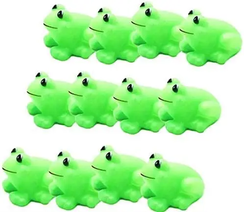 Mini Rubber Frogs for Bath Squeak and Float Frogs Swimming Bathtub Toys for Boys and Girls Birthday Party Decoration