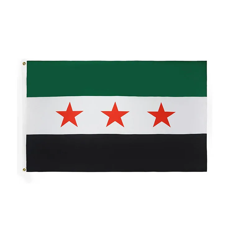 Custom Size High Quality Flag Of Syrian Banner 68D Polyester Free 90 x 150cm Syria Flag