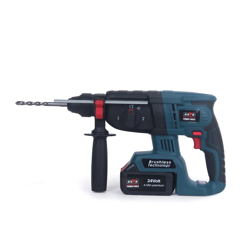 
BISON 18v 20v 24v 4.0 ah battery cordless rotary hammer drill machine for concrete demolition 