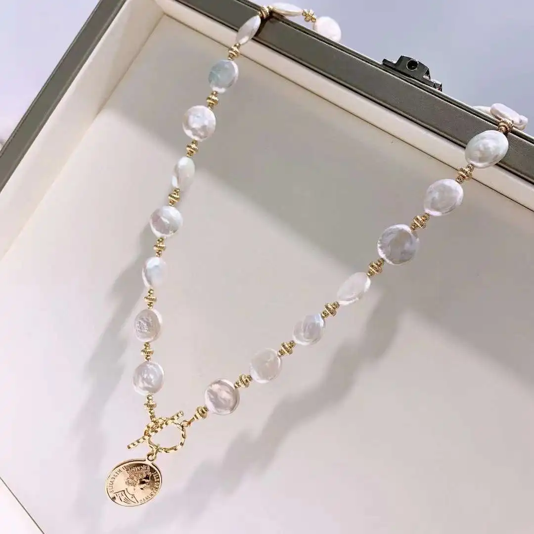 Жемчужное ожерелье из натурального пресноводного барокко