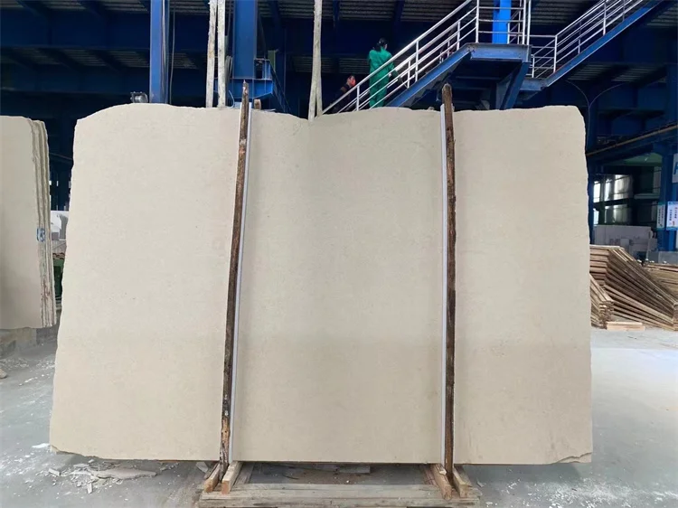 Portugal Moca Cream Limestone Slab Modern Design Polished Surface for Villa Exterior Wall and Floor Wholesale Price