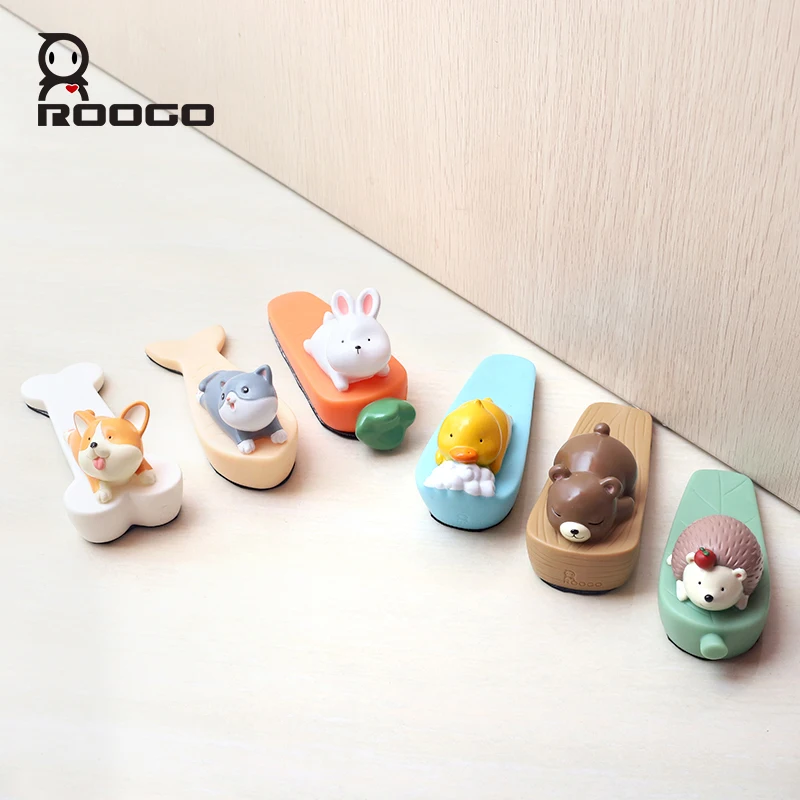 Roogo Creative Door Stopper Cute Animal Door Holder Without Punching