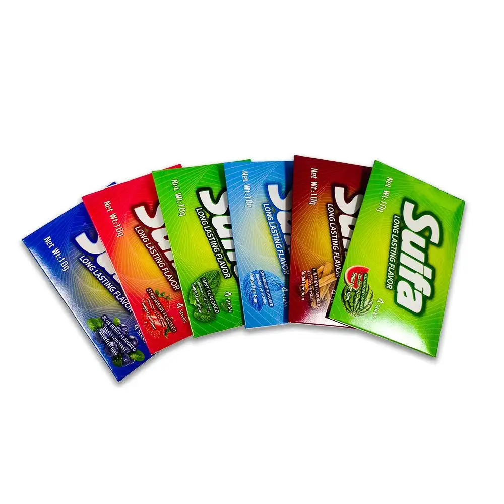 Envelope packaging sticks cinnamon flavor cool mint xylitol chewing gum