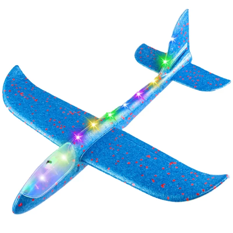 Longxi EPP glider toys foam airplane model toys glider plane foam flying model LED aircraft