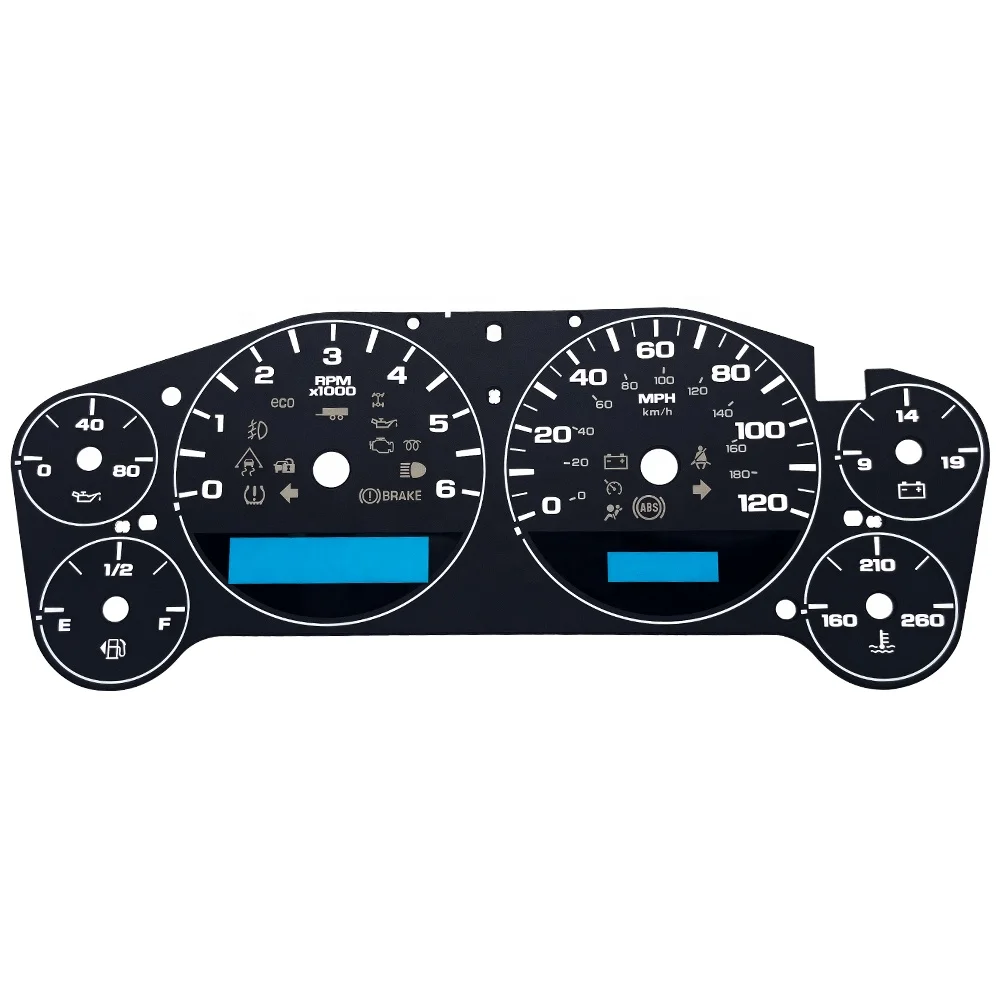 Professional Factory Custom silk screen prints 2d car dial digital dashboard instrument cluster faceplate speedometer gauges