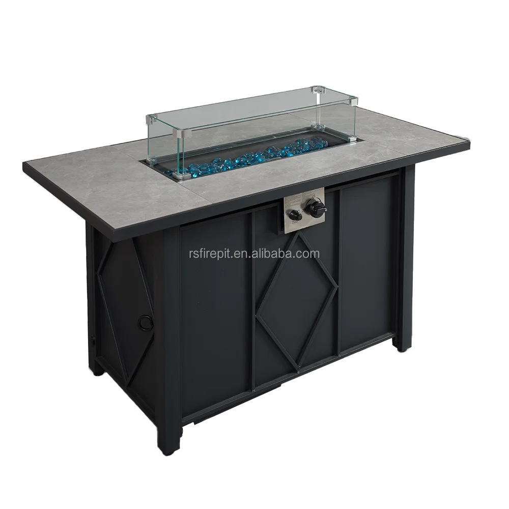 RS-R43003A 43-inch tile surface + iron plate in the middle of four square frame under gas stove outdoor gas fire pit