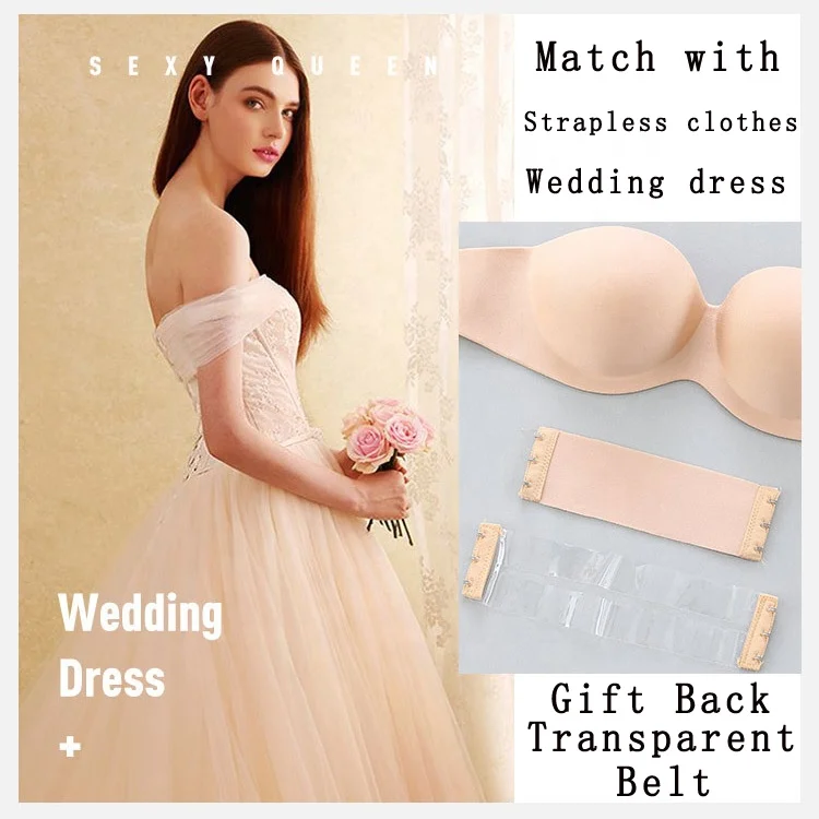 Hot Selling Seamless Silicone Push Up Invisible Strapless Women Bra