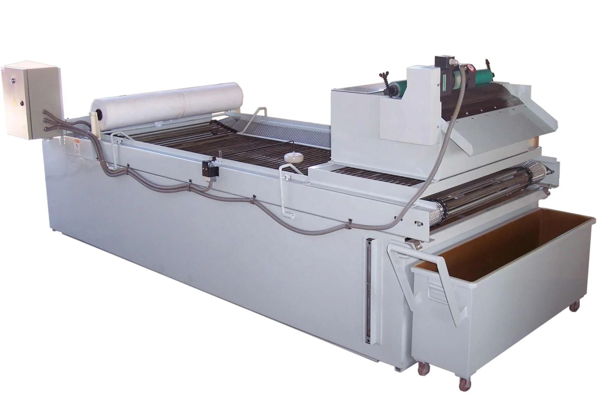 Paper band gravity filter for grinding machine