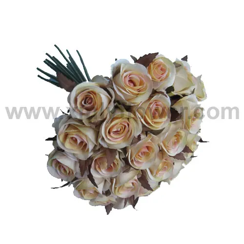 Customized high quality wedding stage decoration artificial red rose bouquet silk rose bunch x 26 flower buds flower posy