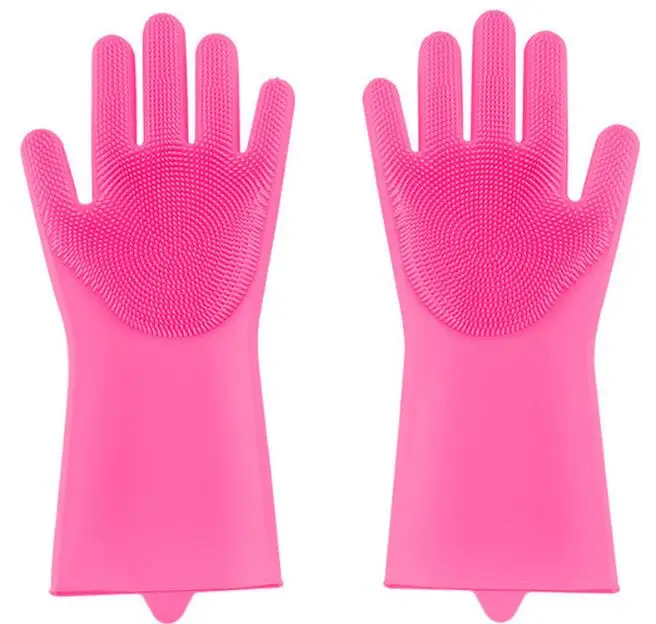 100% Food Grade Silicone Rubber Cleaning Gloves Multifunction Dishwashing Magic Silicone Gloves For Kitchen