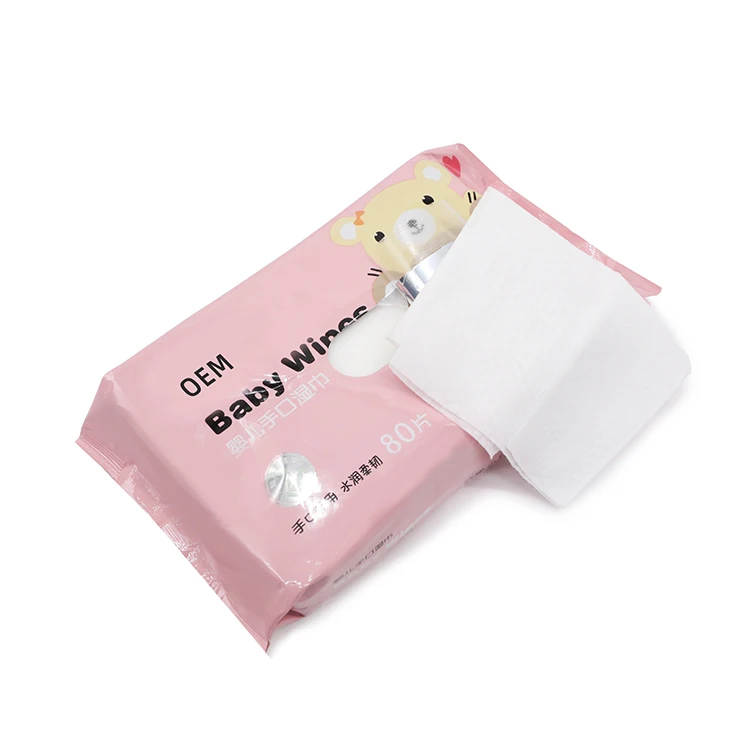 Organic Cotton Baby Wipes Bulk Fragrance Free Biodegradable PLA  Baby Wipes Skin-friendly Sensitive Skin Hand & Mouth Wipes