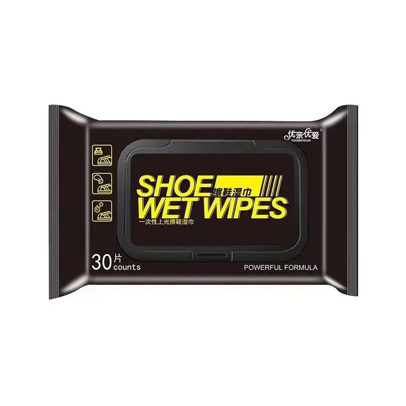 Custom OEM Tissues Hot sell 12/30 pcs Packed Shoe Care Sneaker Shoes Cleaning Wet Wipes