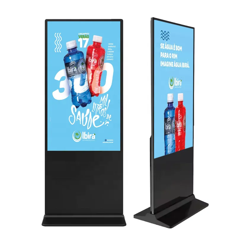 40 43 55 65 Inch Foldable Android Player Advertising Poster Kiosk Touch Window Screen Lcd Display Floor Stand Digital Signage