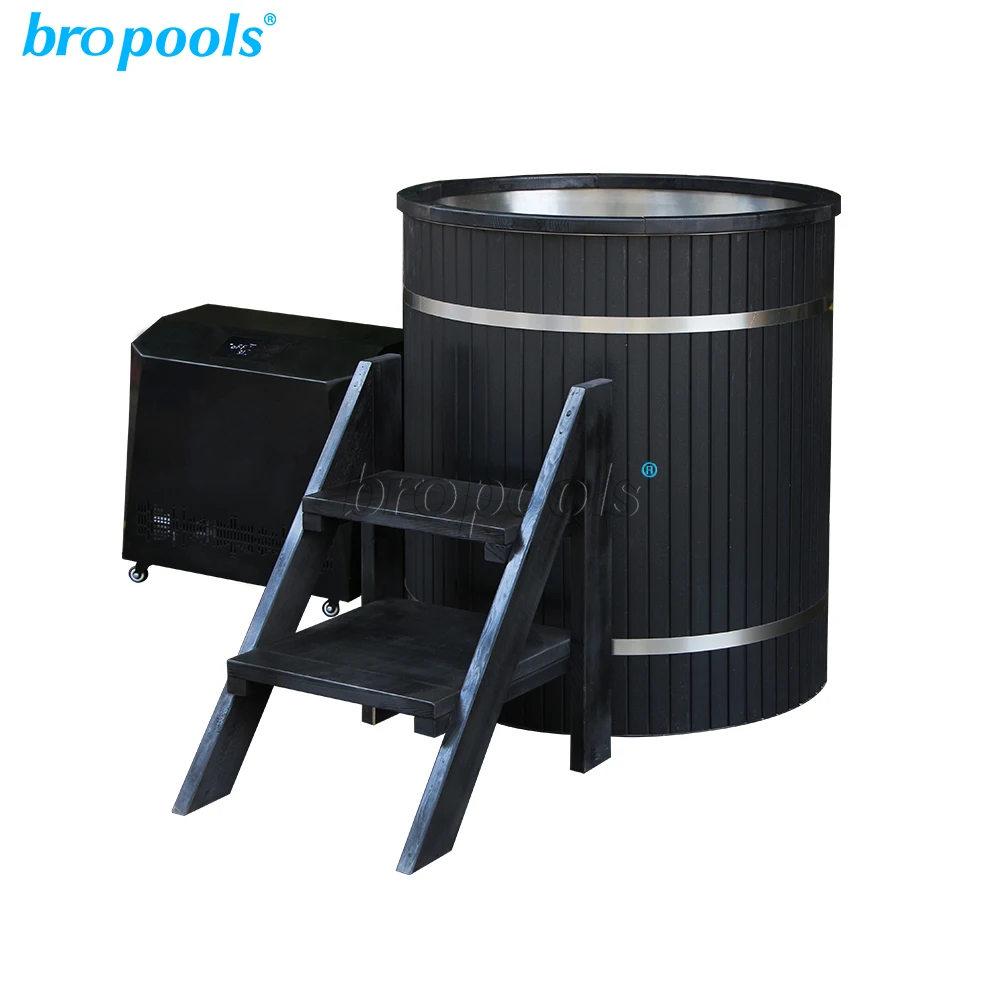Bropool Factory Direct Smart Automatic App Controlled Cold Plunge Ice Bath Spa Tub Modern Design Outdoor Exterior Use Chiller