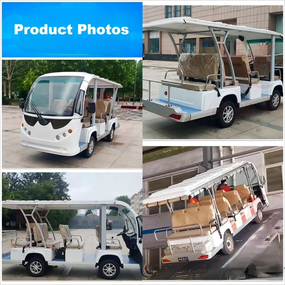 11-Seat 4-Wheeled Electric Sightseeing Bus for Scenic Spots and Tours