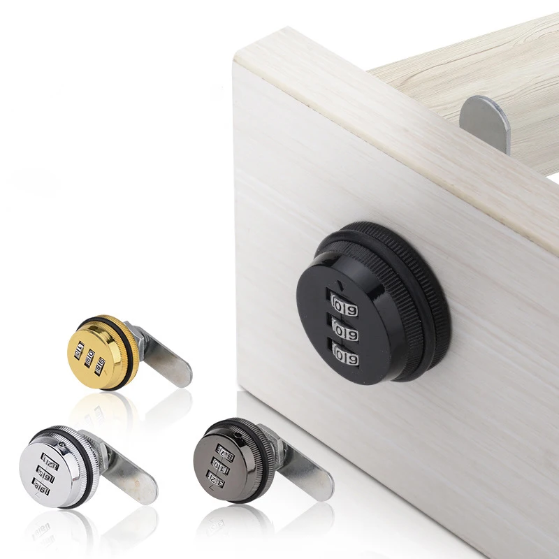 Lockers Digital Lock Furniture Drawer Cam Lock 3 Digital Code Zinc Alloy Combination Lock Cabinet
