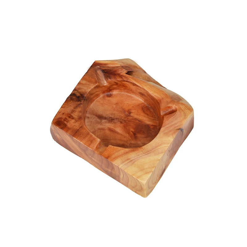 Custom Decorative Creative Wooden Cigar Ashtray Outdoors and Indoors Portable Ash Tray