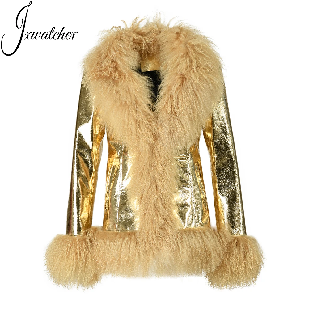 Winter Warm High Quality Wholesale Genuine Sheep Leather Jackets Wholesale Mongolian Fur Leather Woman Jacket
