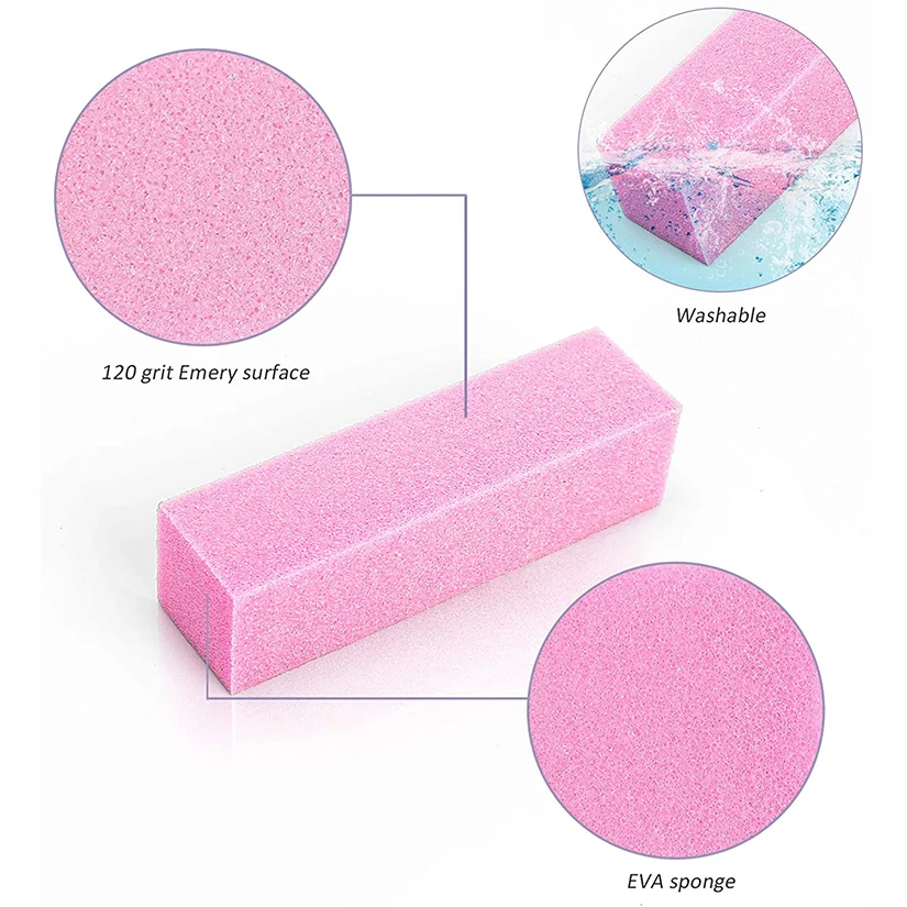 Wholesale Colorful Nail Buffer Block Bulk Tool Shine Squares Sponge Kit OEM Custom Logo Pink Manicure