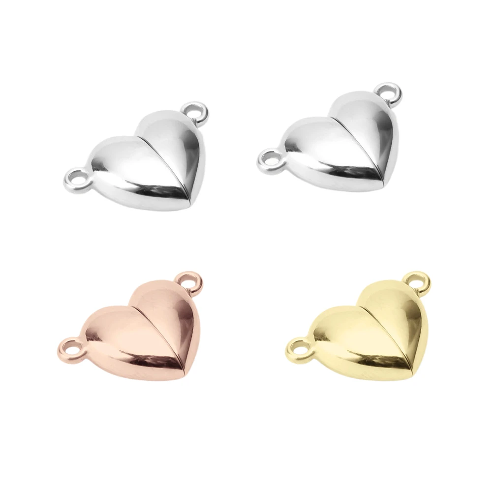 Stainless steel love heart attractant buckle heart clasp for couple bracelet necklace jewelry making accessories