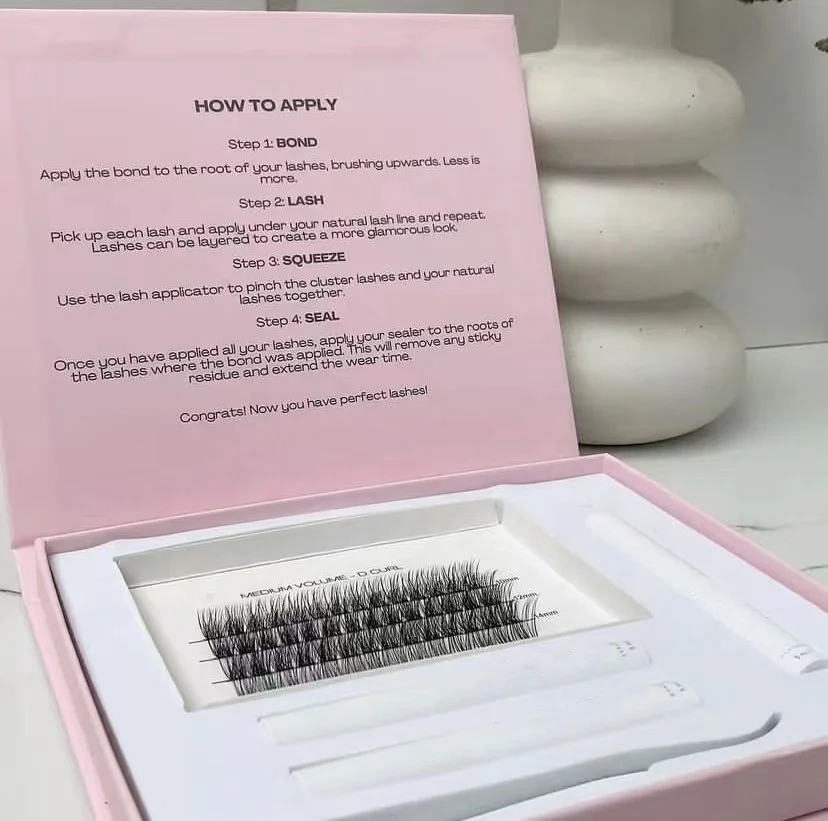 Custom D Curl 9-16mm Mix Tool For Self Application At Home Dense Diy Cluster Set Diy Eyelash Extensions Kit/diy Kits/diy