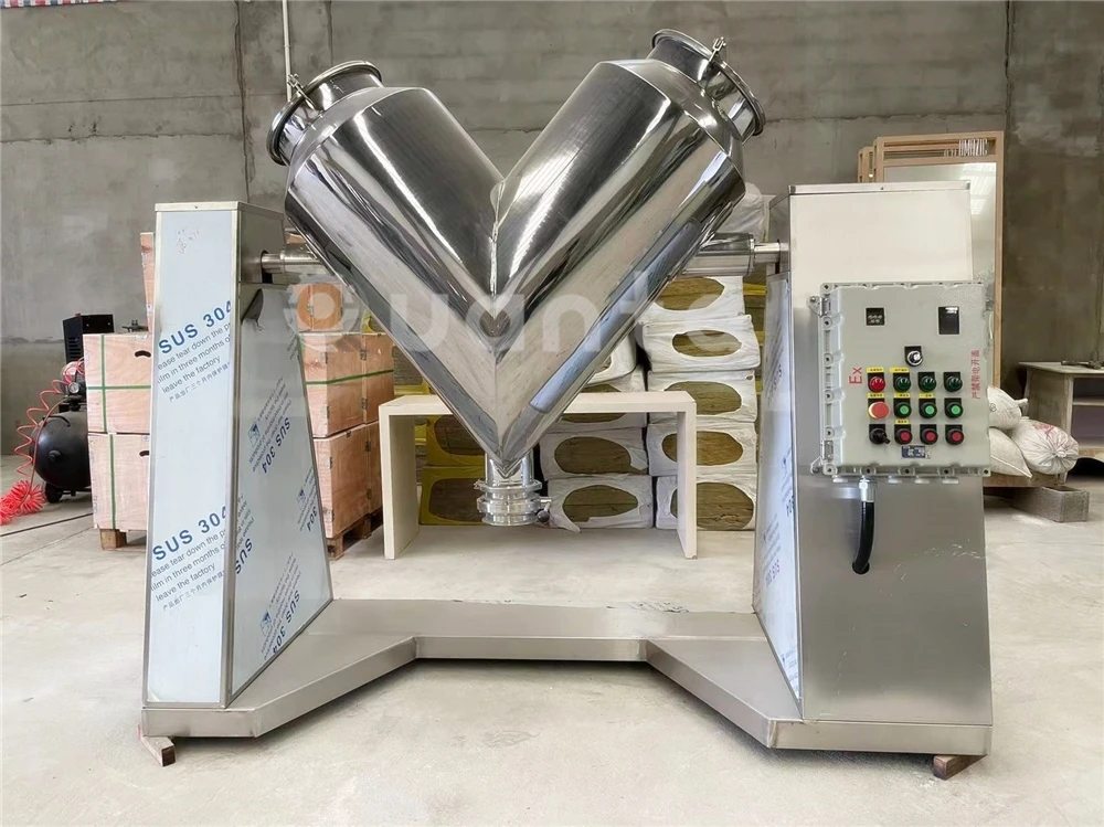 V Shape Dry Powder Factory Price Mixer Blender - 12 R.p.m Rpm 50 Kg/batch 6-10min VHJ-200 SUS 304 ,SUS316 200L 0.4