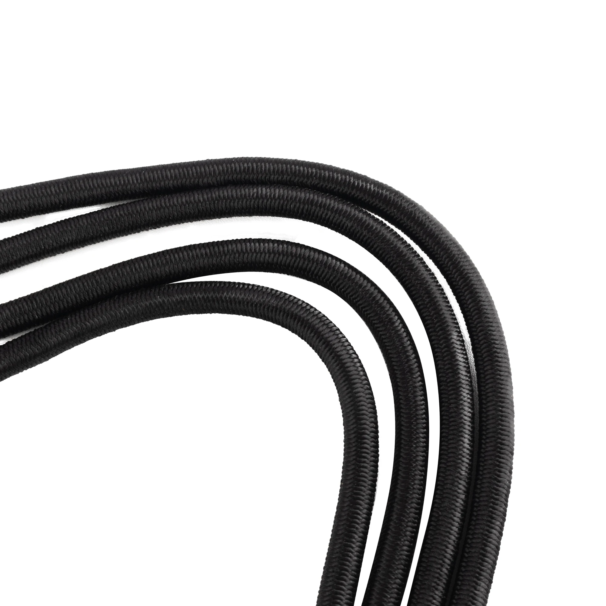 black wholesale price custom size 8mm 10mm adjustable elastic bungee straps kits with steel core hooks