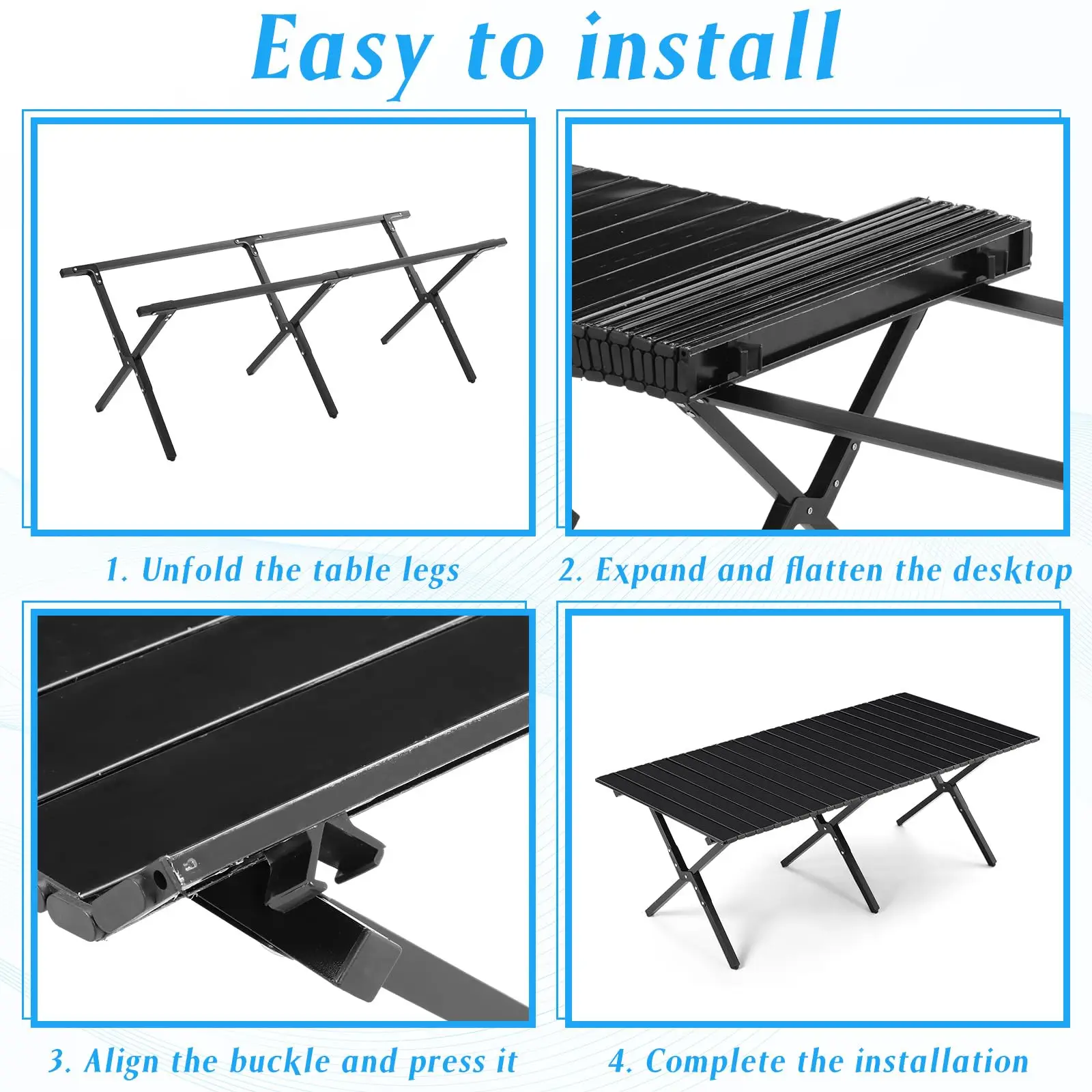 Outdoor Tourist Tables Camping Folding Picnic Table Carbon Steel Camping Equipment Portable