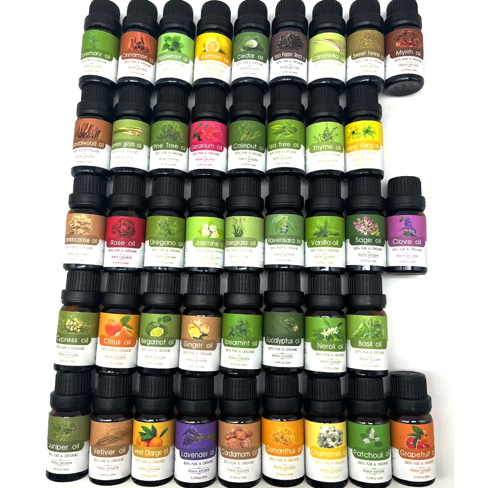 Essential Oils 100% pure Natural 10ml Glass Bottle water soluble essential oils For aroma Diffuser usb humidifier