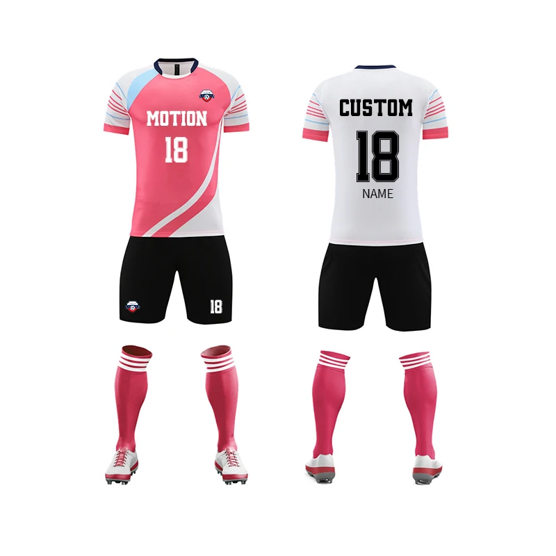 Custom Logo Design Name Number Soccer Uniform Jersey Wear Polyester Custom Jersey Sport Soccer Uniforms Set Team