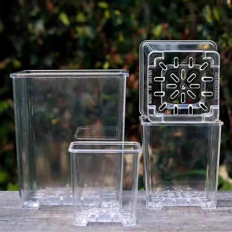Garden Plastic Square Orchid High Transparent Flower Plant Pot